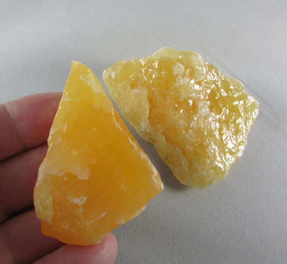 orange calcite, rough unpolished natural orange caclite