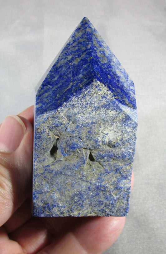 lapis lazuli crystal point, natural lapis, afghanistan