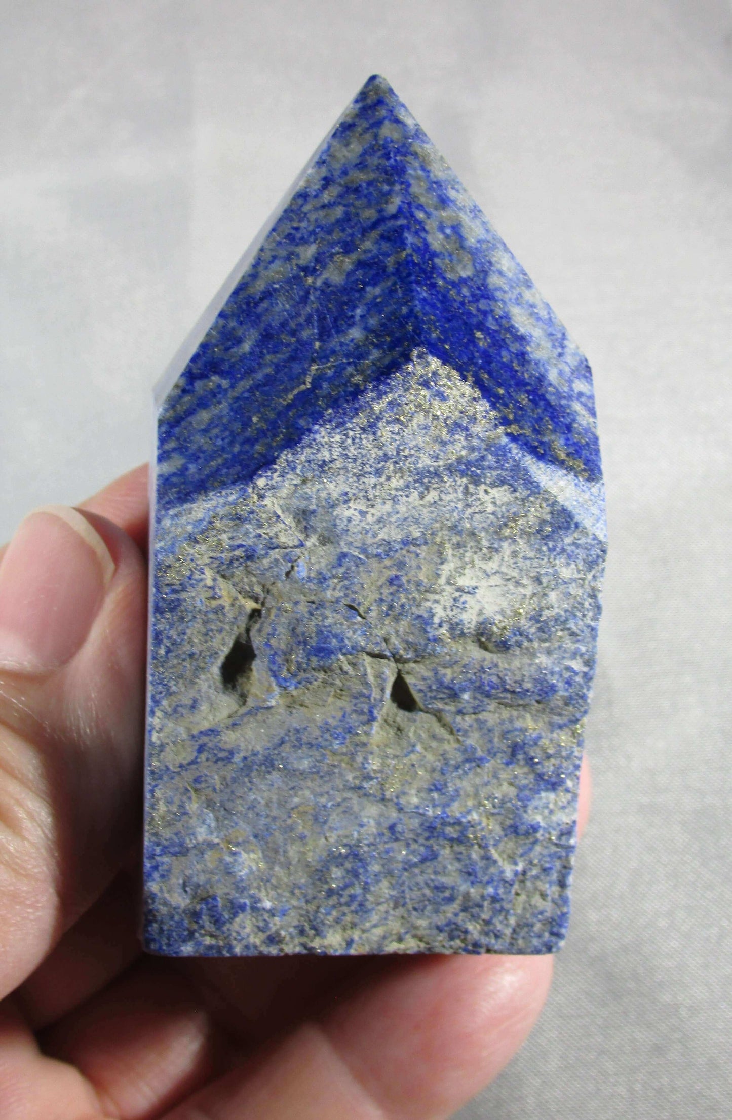 lapis lazuli crystal point, natural lapis, afghanistan