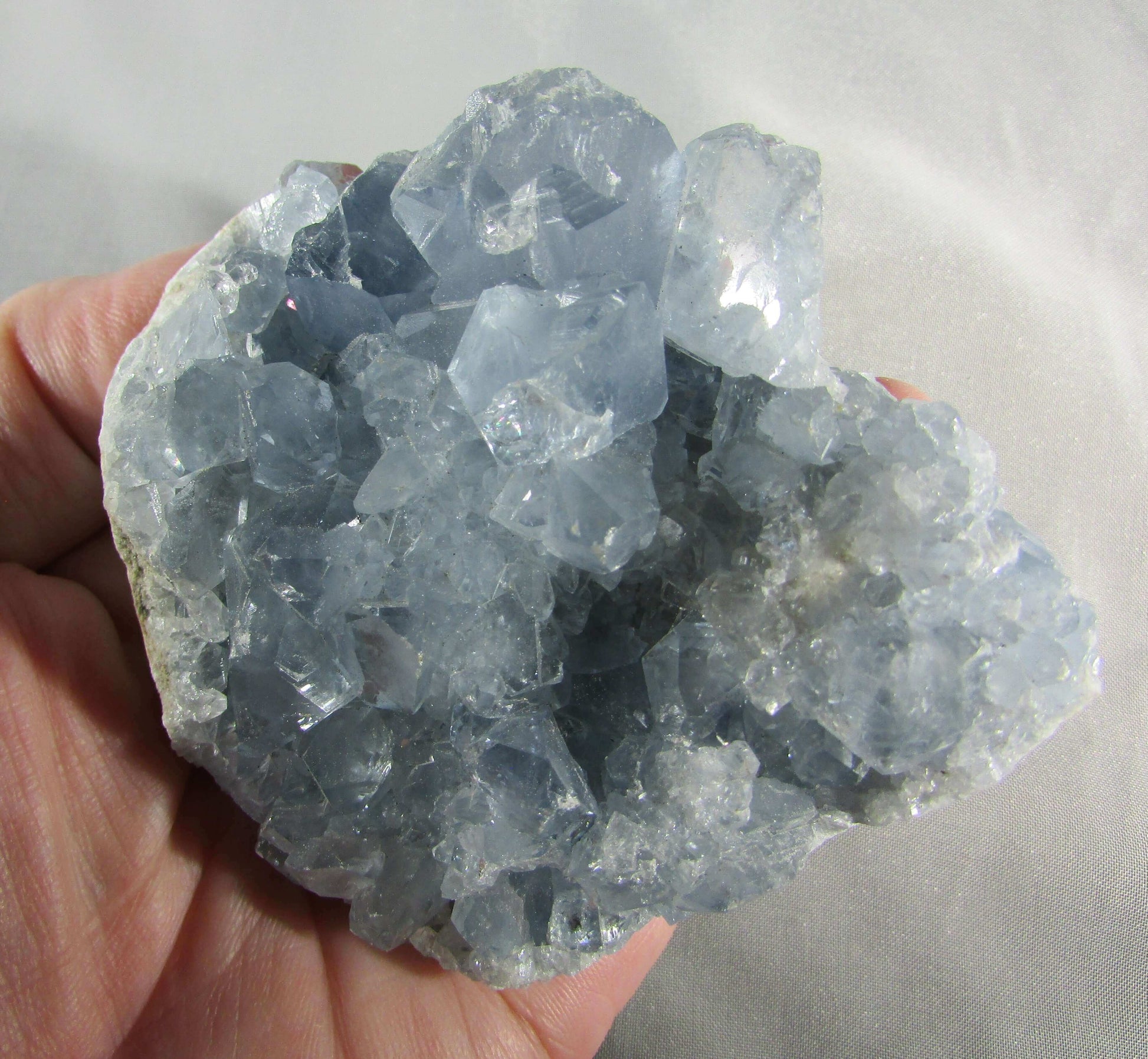 Genuine natural Gemmy Celestite Crystal Geode ethically sourced from Madagascar