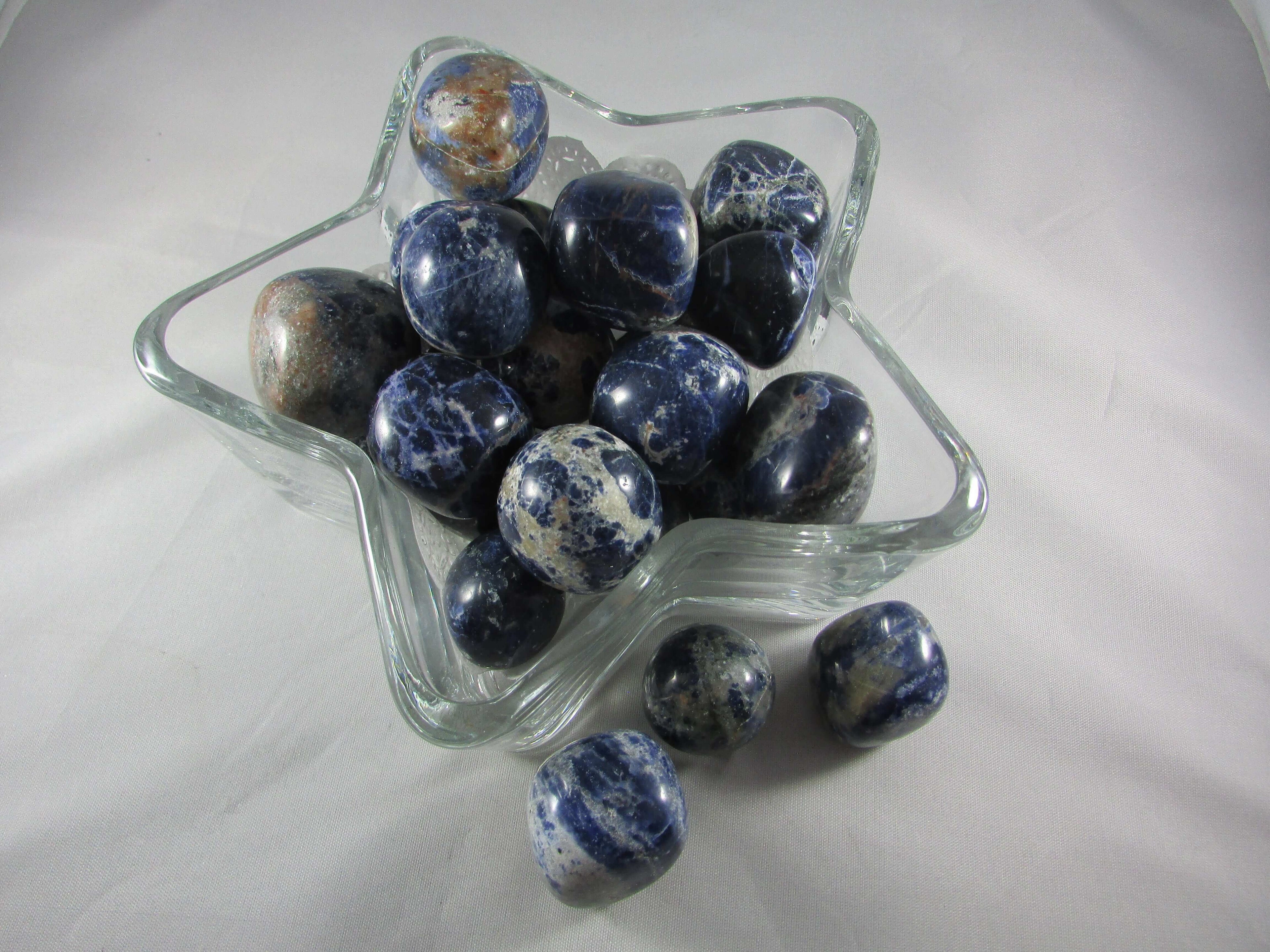 sodalite rough point, top polished point, brazil crystal