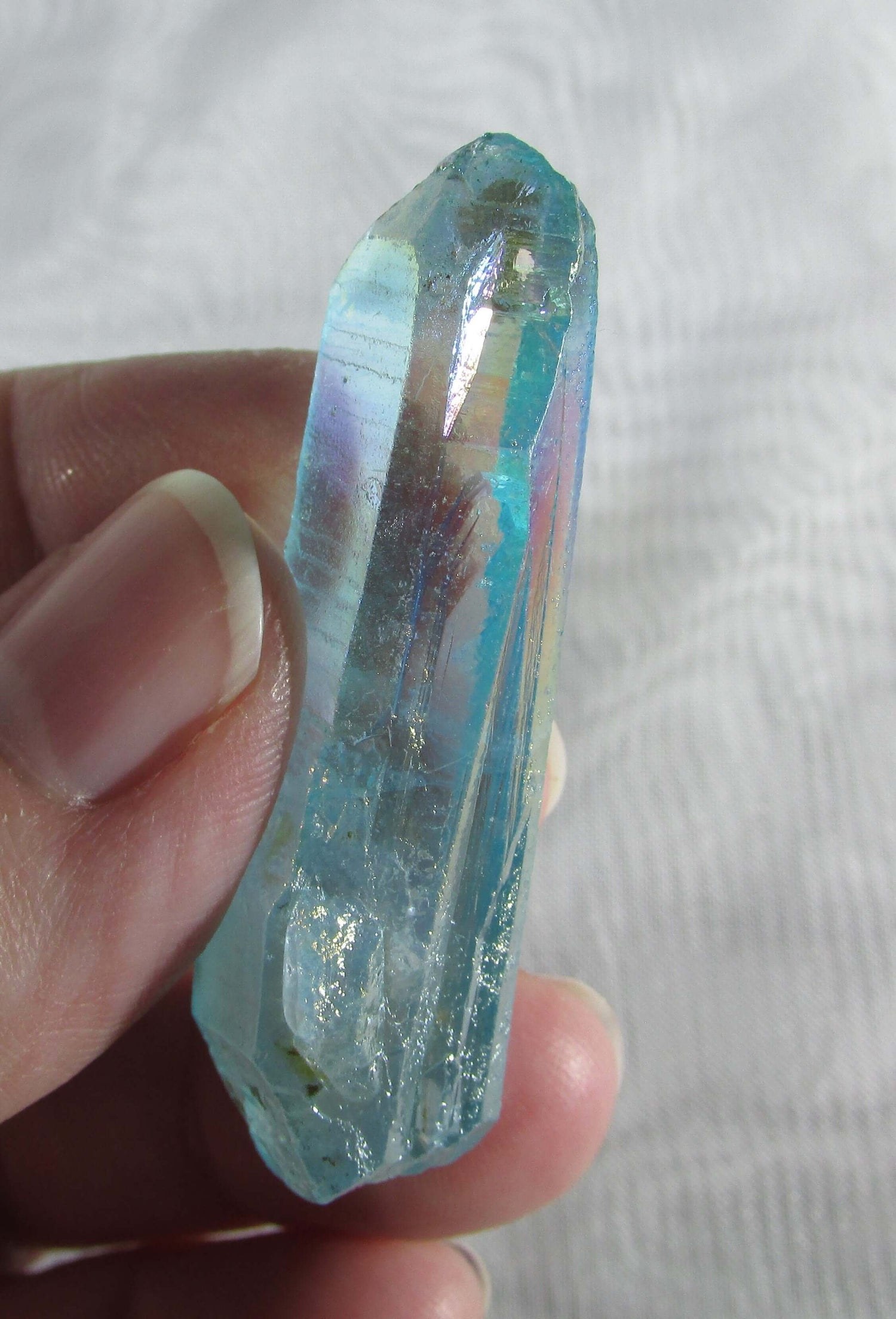 aqua aura quartz crystal, healing stones