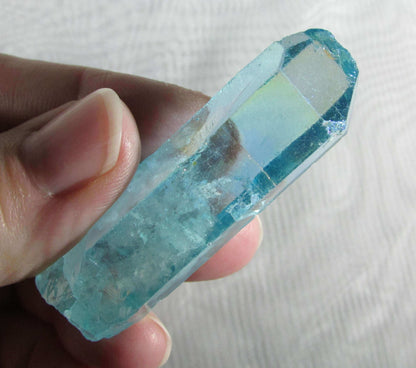 aqua aura quartz crystal, healing stones