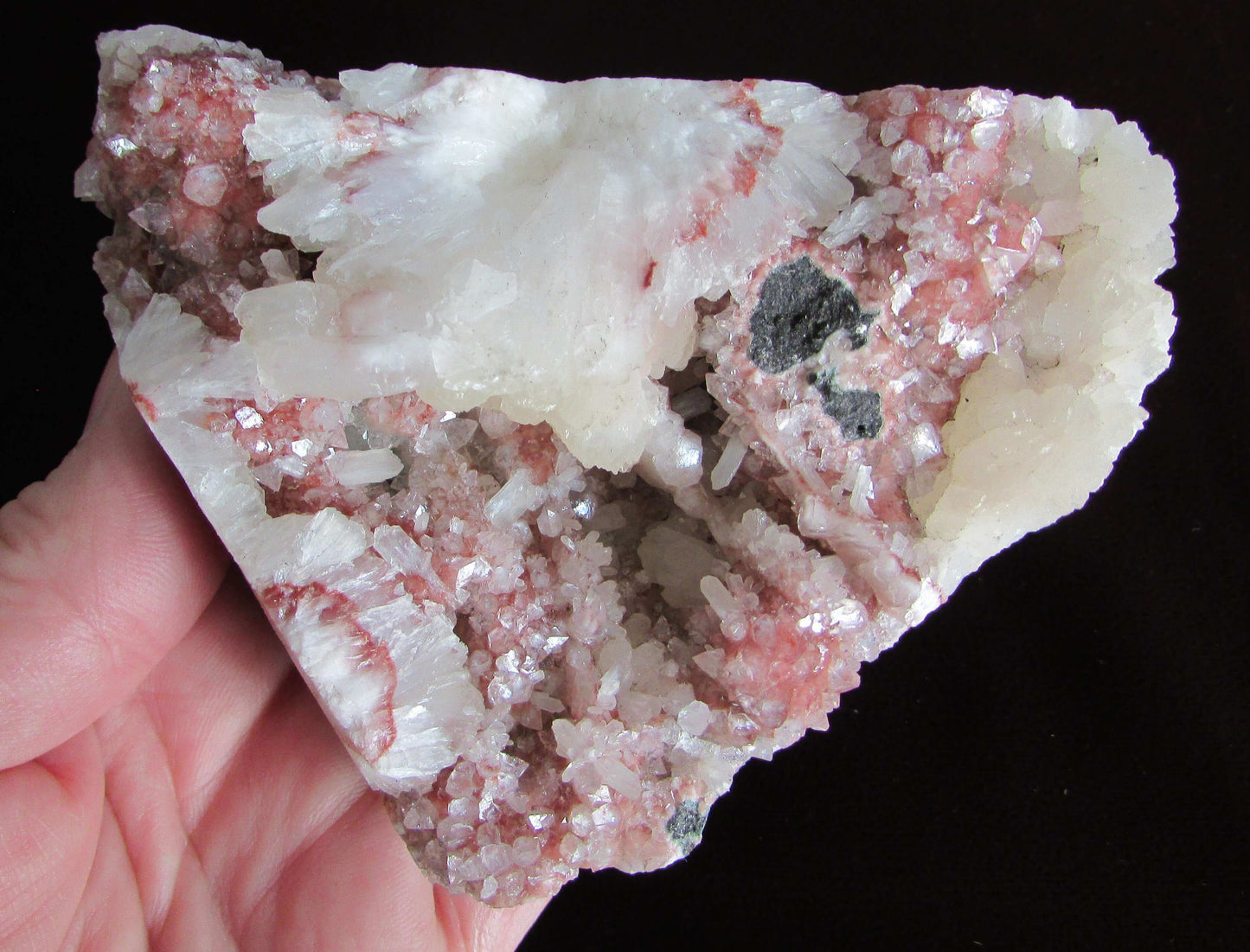 rare red Apophyllite crystal cluster India crystal
