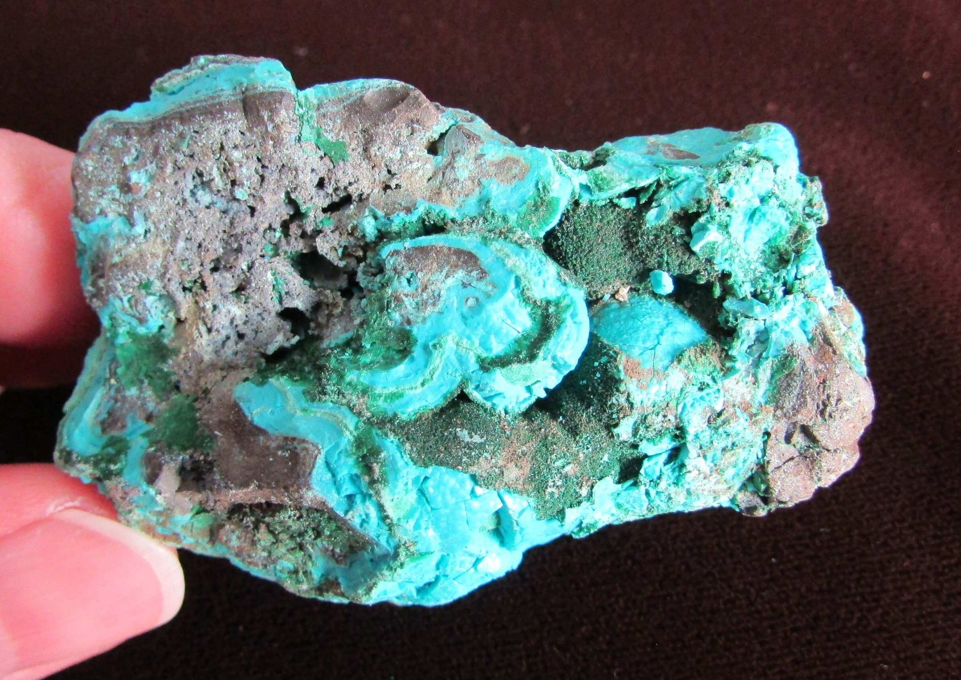 Chrysocolla, Natural Polished Palmstone, Ethically Sourced from Congo