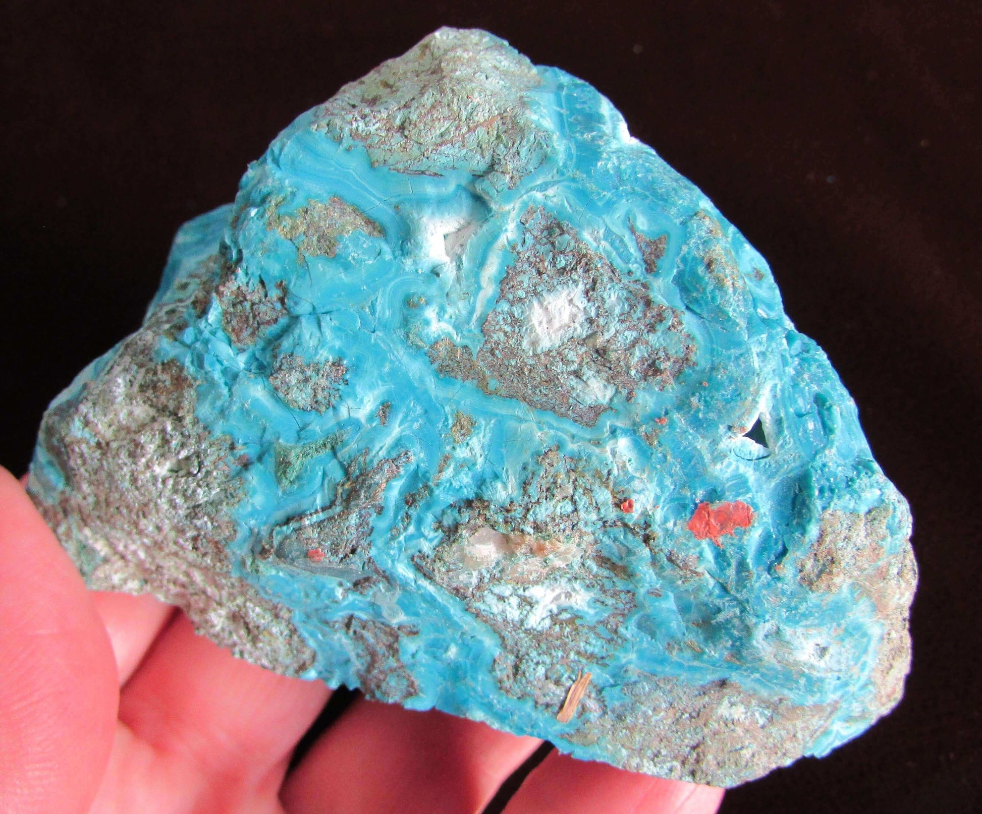 Chrysocolla, Natural Polished Palmstone, Ethically Sourced from Congo
