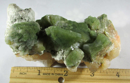 celadonite heulandite crystal mineral, rough celadonite