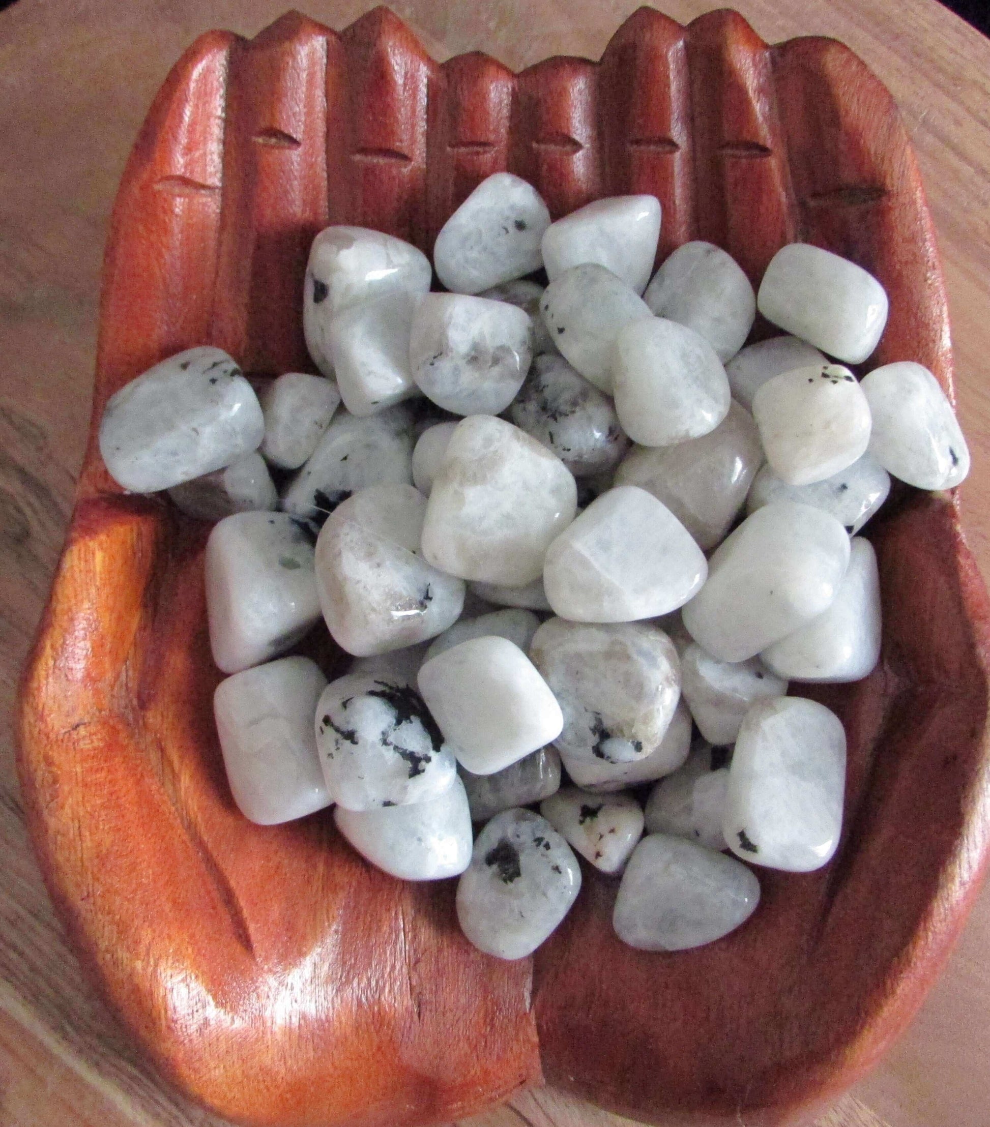 rainbow moonstone crystal tumbled stones