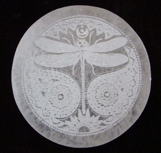 Selenite DragonFly Charging Disc Crystals