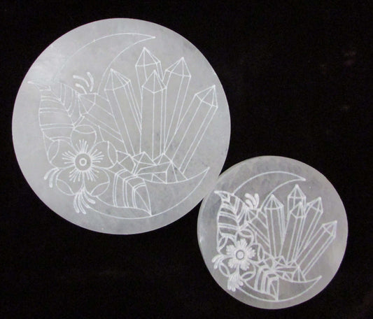 Selenite Crystal Design Charging Disc Crystals