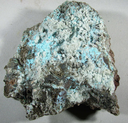 Natural genuine Aurichalcite and Aragonite on Copper from Durango, Mexico