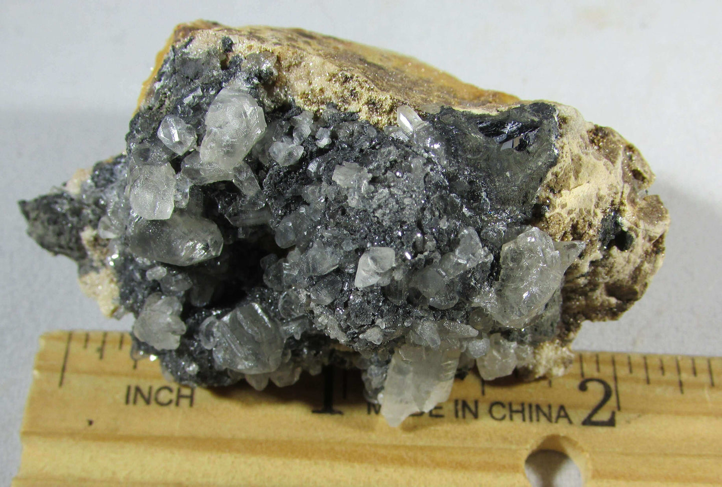 Cerussite Galena Barite, Morocco (AM183) Crystals
