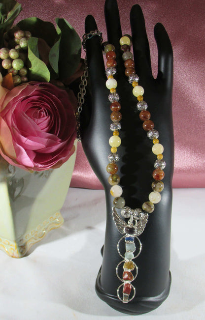 crystal necklace, handmade crystal bead jewelry