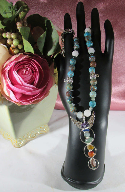 crystal necklace, handmade crystal bead jewelry