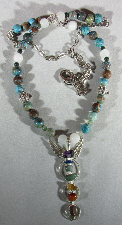 crystal necklace, handmade crystal bead jewelry