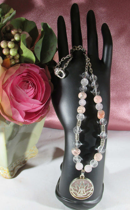 crystal necklace, handmade crystal bead jewelry