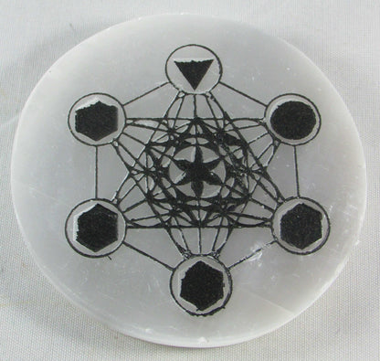 selenite charging disc, selenite disc, mororro mineral