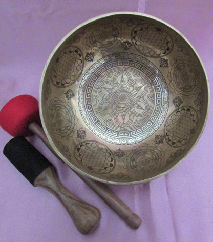 Sacred Mandala Singing Bowl - Hand-Crafted Himalayan Sound Healing Instrument