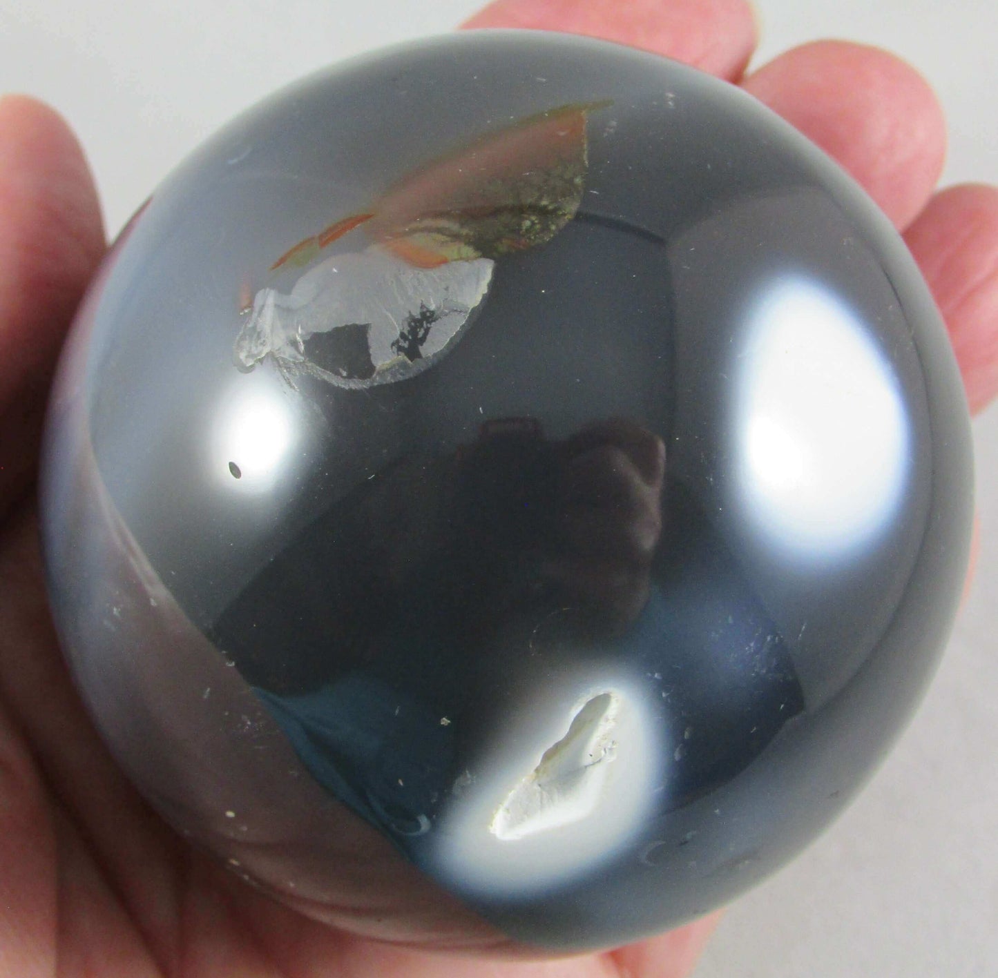 orca agate, polished crystal palmstone, madagascar crystals