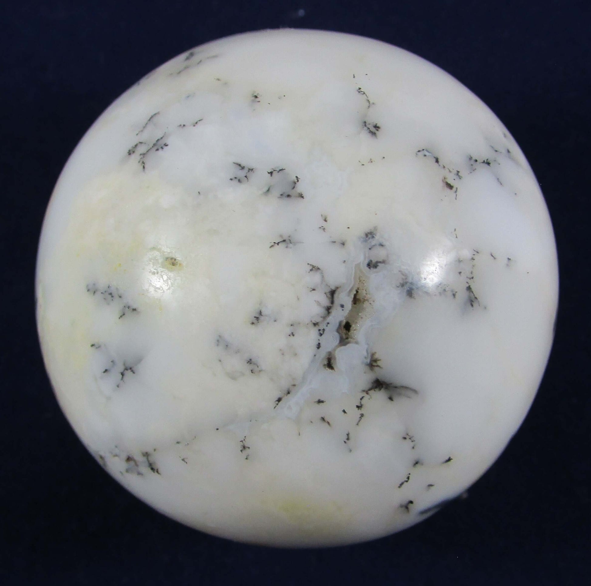 White Dendritic Opal Crystal Sphere, Crystal Ball