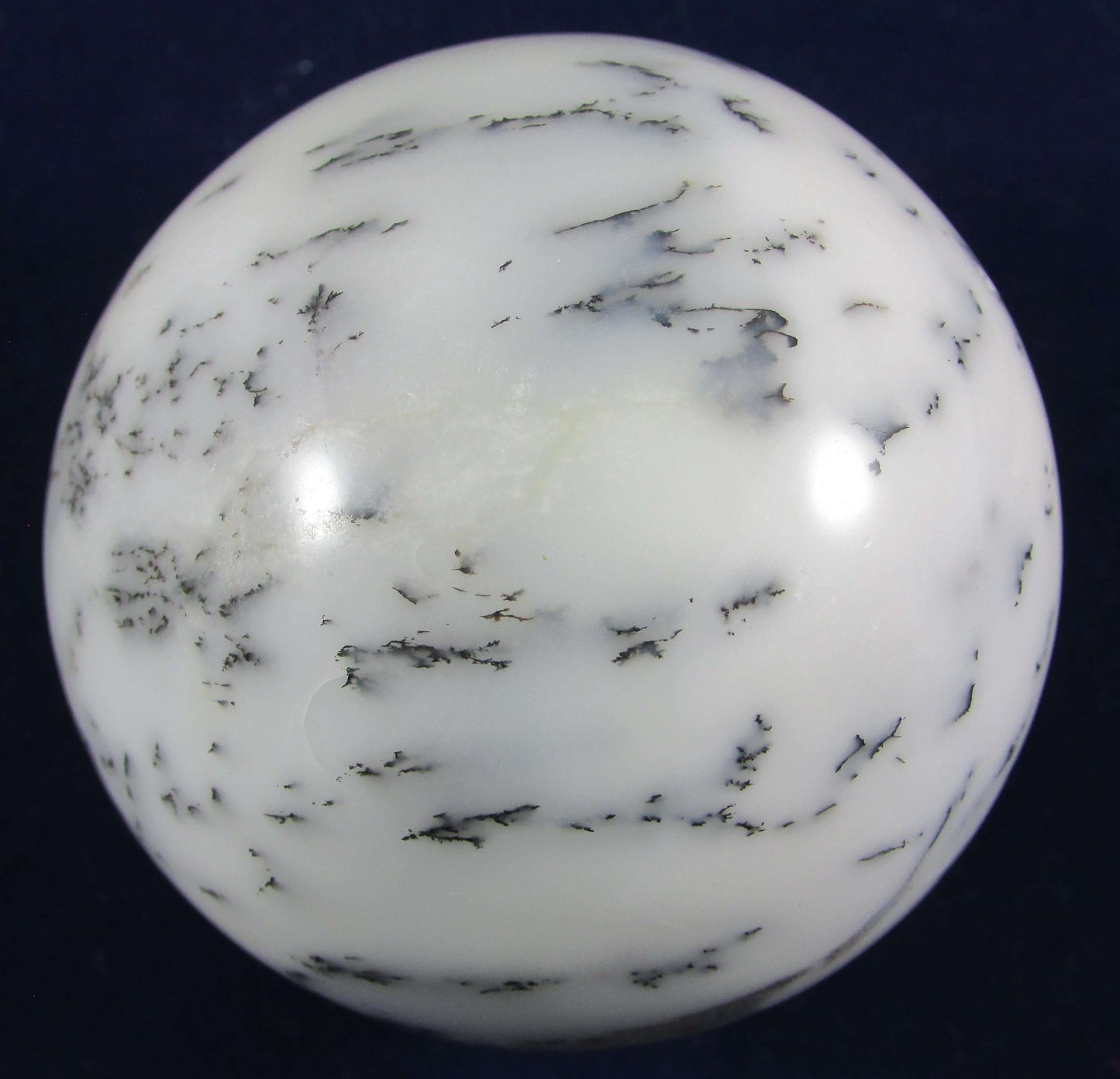 White Dendritic Opal Crystal Sphere, Crystal Ball