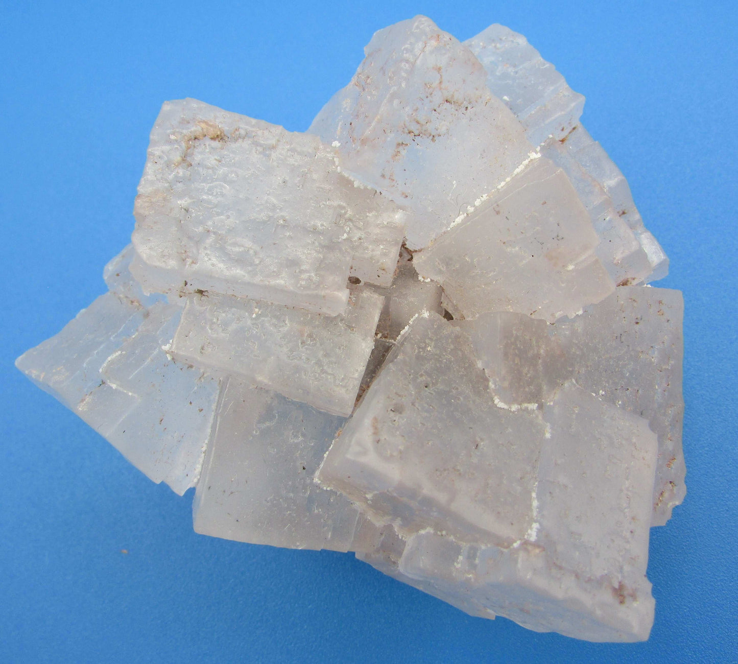 white lavender fluorite crystal cluster, cubed fluorite