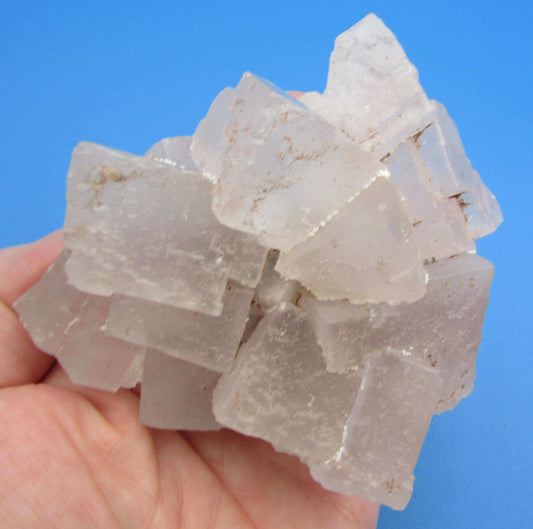 White Lavender Fluorite with Salt (AKM126) Crystals