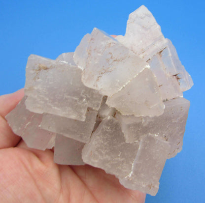 white lavender fluorite crystal cluster, cubed fluorite