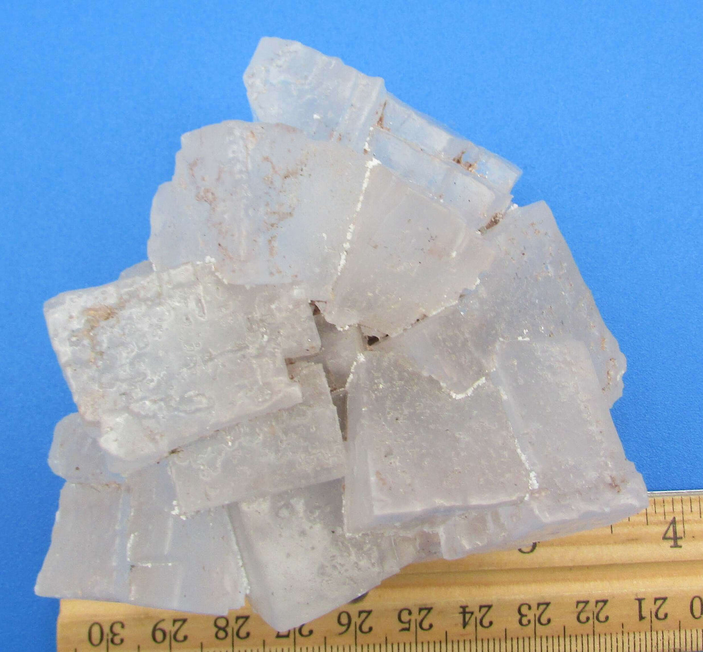white lavender fluorite crystal cluster, cubed fluorite