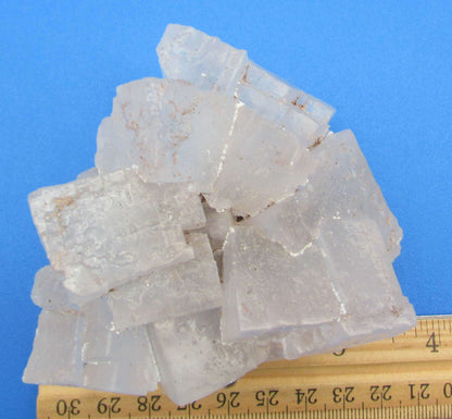 white lavender fluorite crystal cluster, cubed fluorite