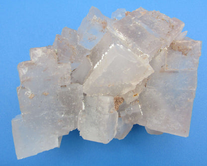 white lavender fluorite crystal cluster, cubed fluorite