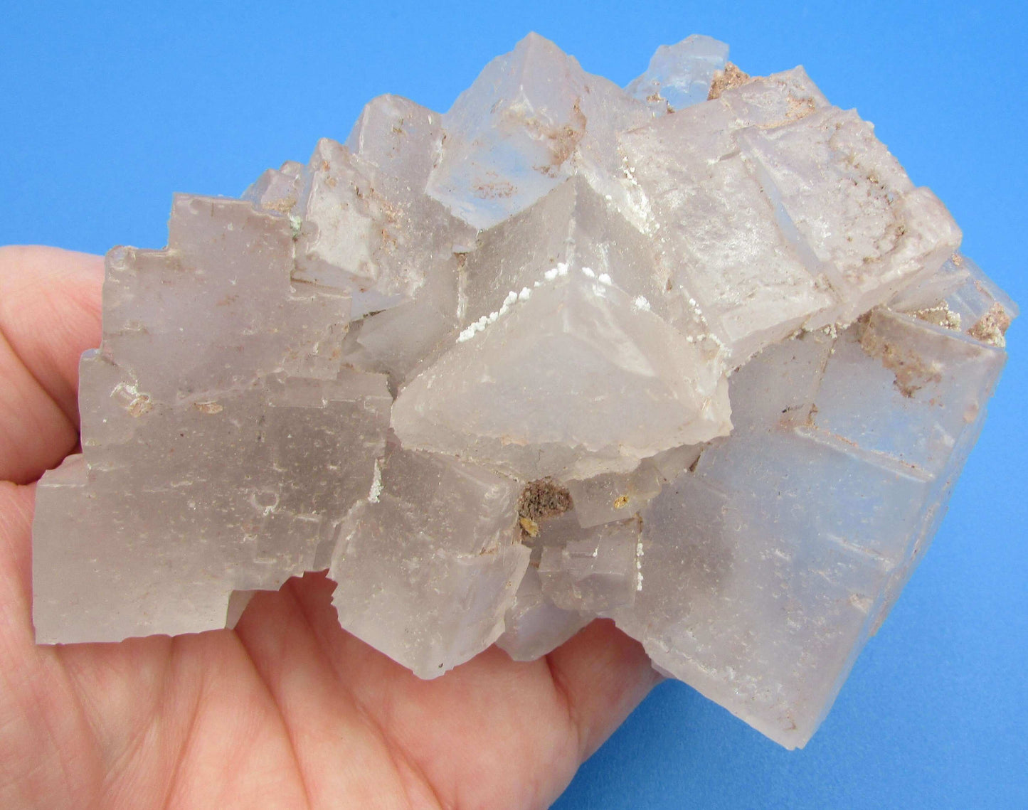 White Lavender Fluorite with Salt (AKM127) Crystals