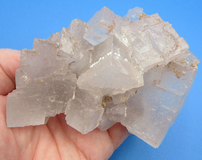 white lavender fluorite crystal cluster, cubed fluorite