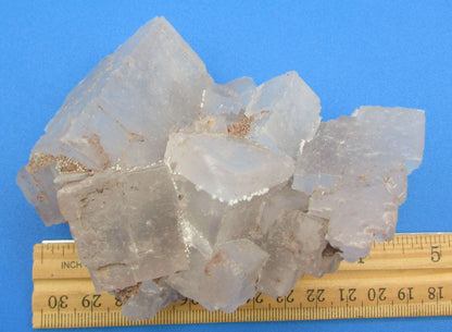 white lavender fluorite crystal cluster, cubed fluorite