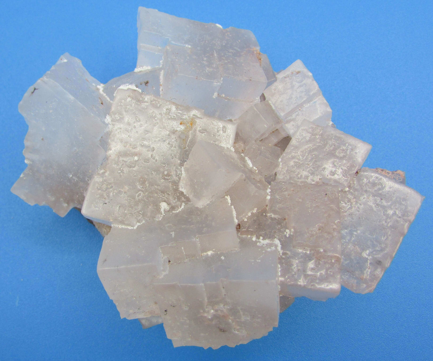 White Lavender Fluorite with Salt (AKM130) Crystals