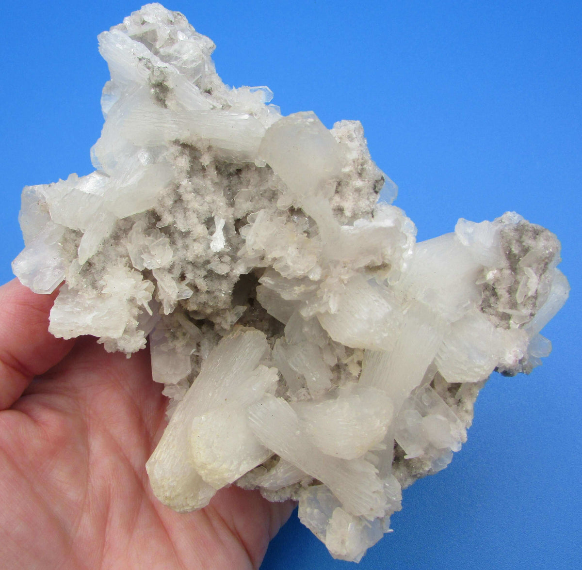 stilbite flower crystal cluster, stibite fan crystals