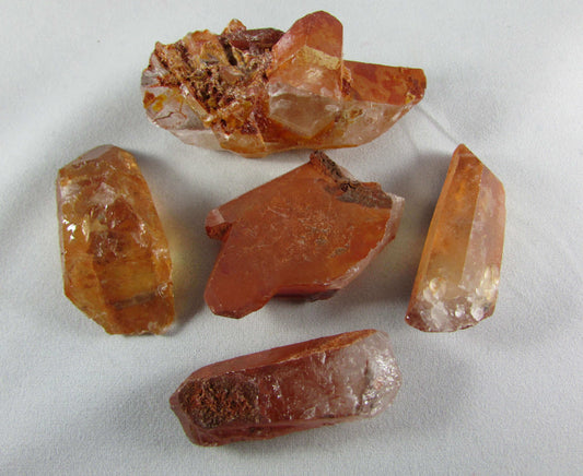Red Quartz Points Set, Morocco Crystals