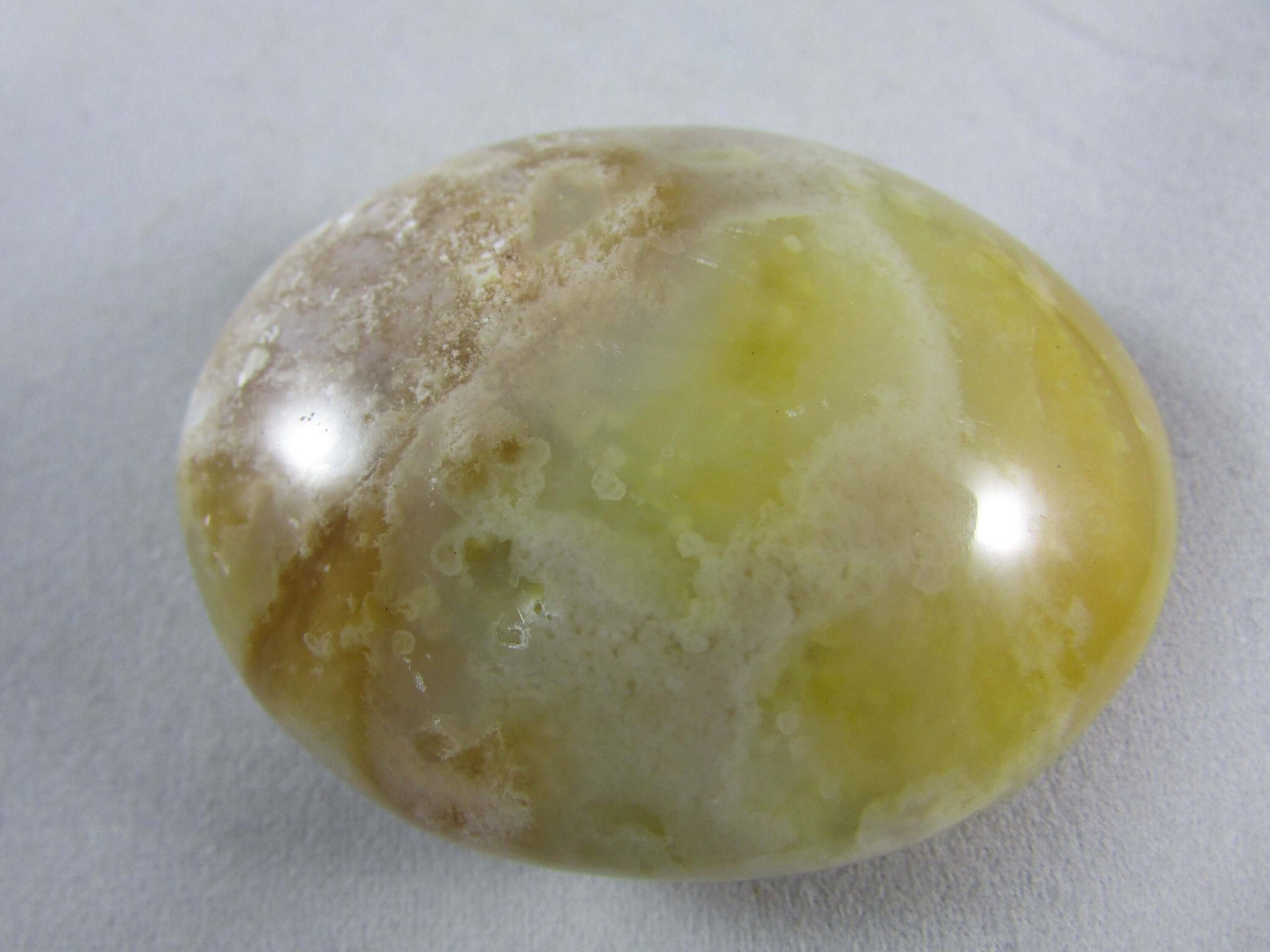 Natural Polished Green Opal Palmstone, Ethically Sourced from Madagascar