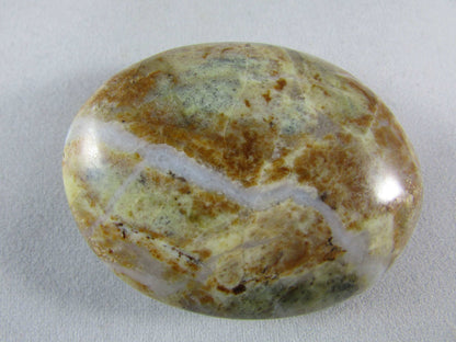 Natural Polished Green Opal Palmstone, Ethically Sourced from Madagascar