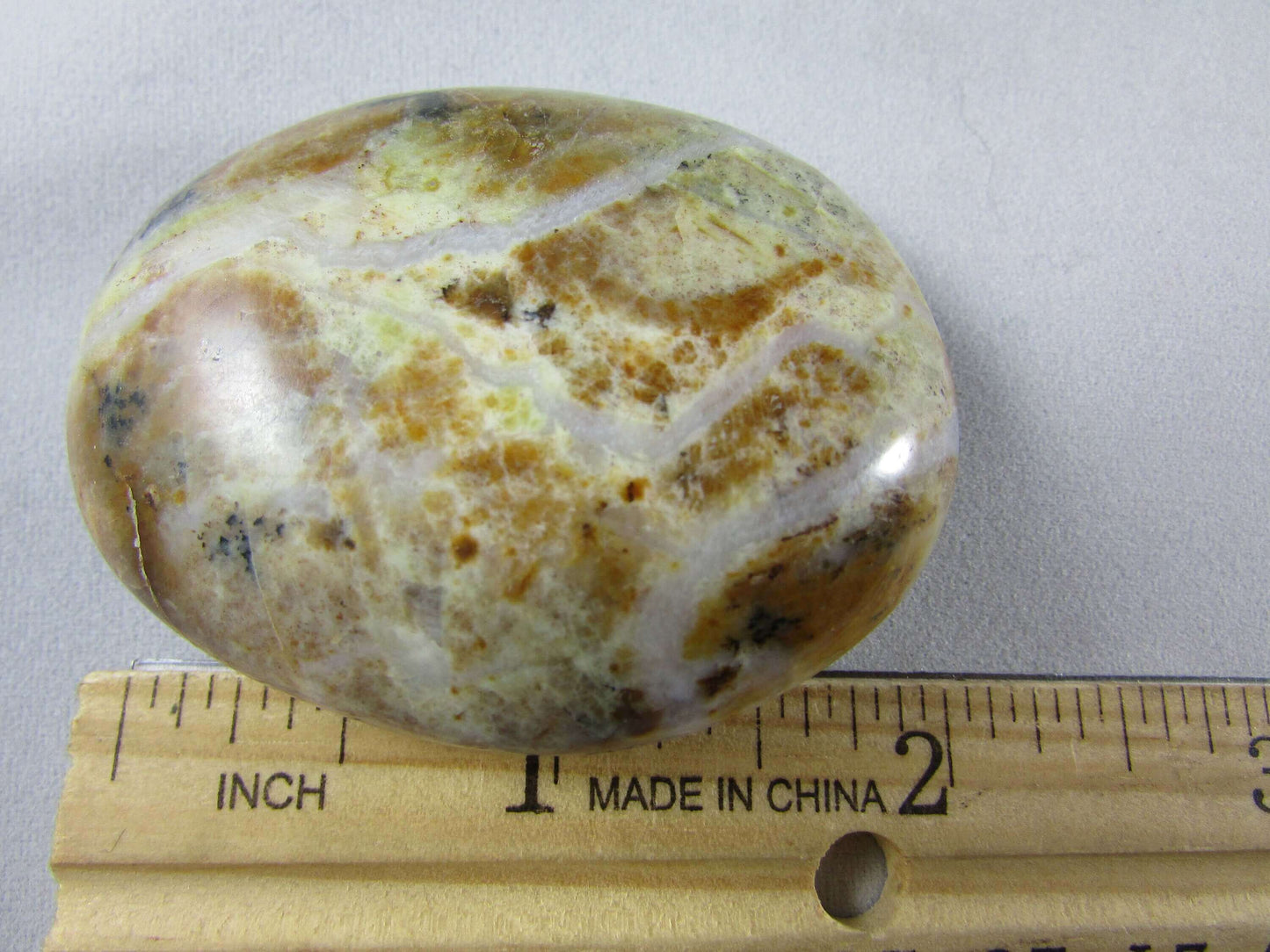 Natural Polished Green Opal Palmstone, Ethically Sourced from Madagascar
