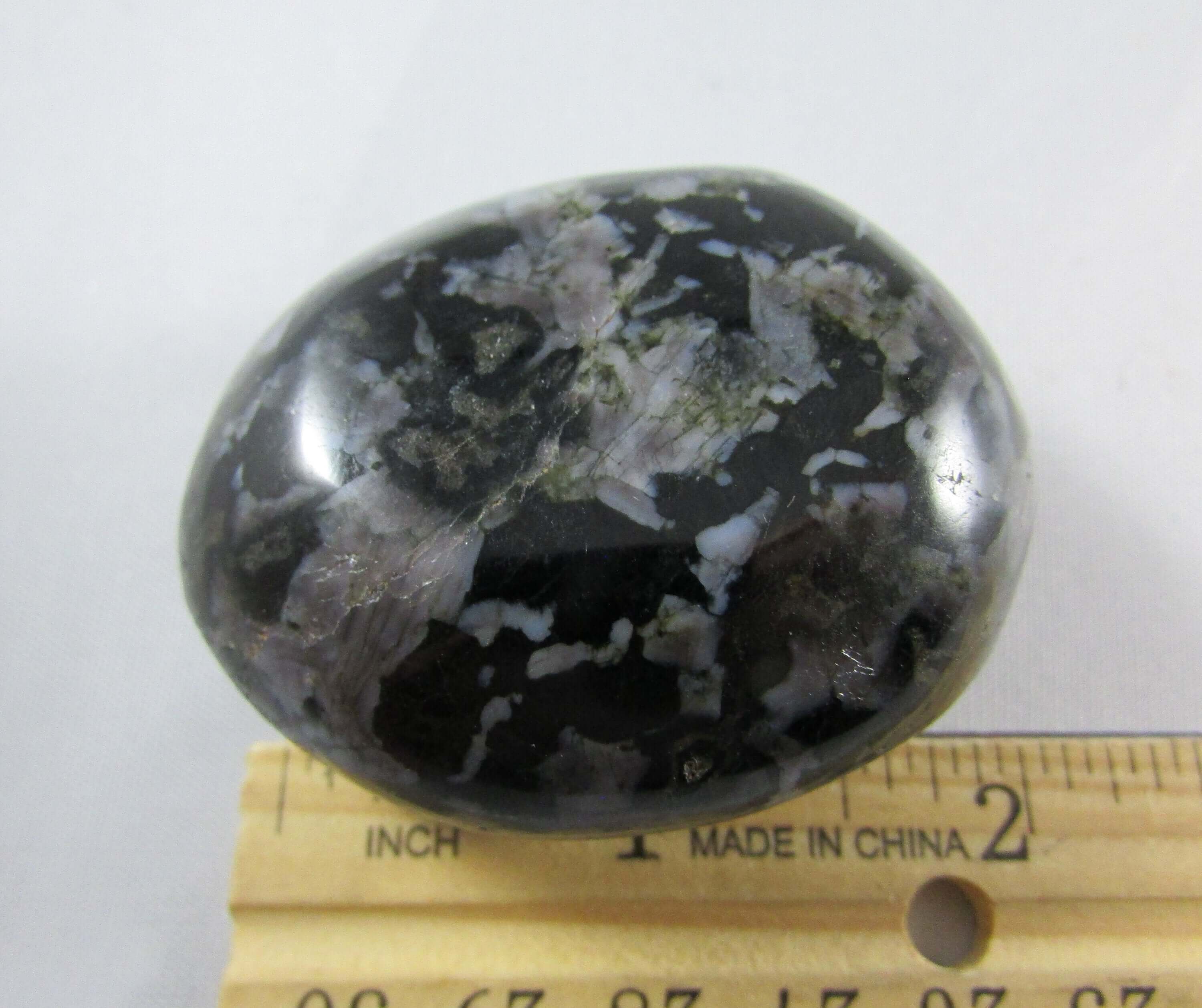 Mystic Merlinite Palmstone, Blue Black Indigo Gabbro, Ethically Sourced from Madagascar