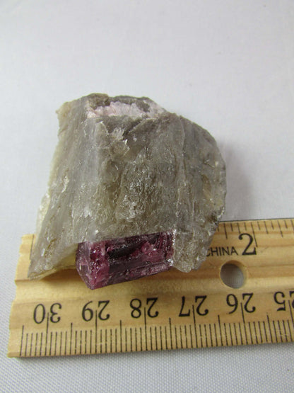 natural red tourmaline smoky citrine brazil mineral