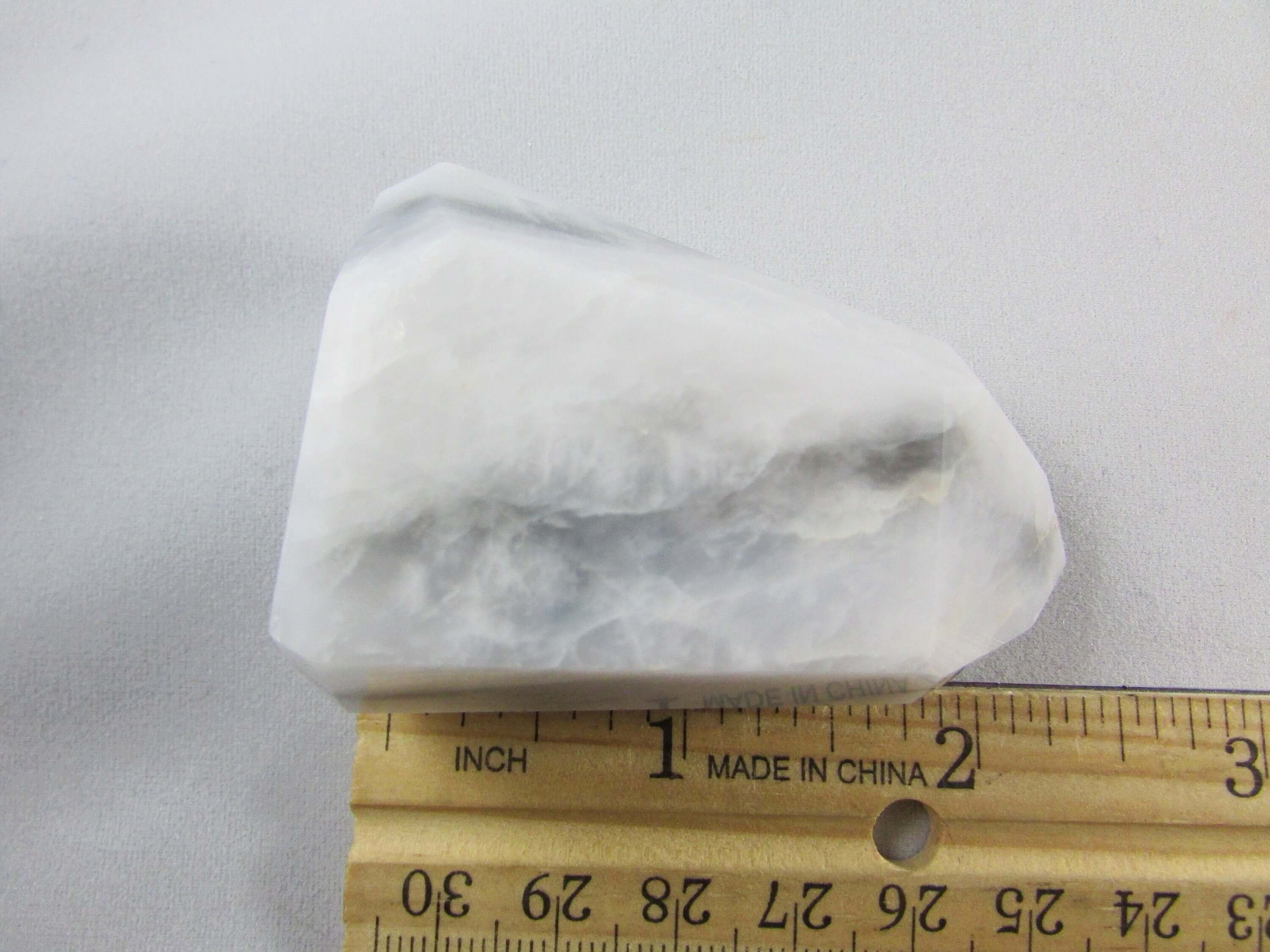 grey chalcedony crystal pillar, grey white chalcedony obelisk