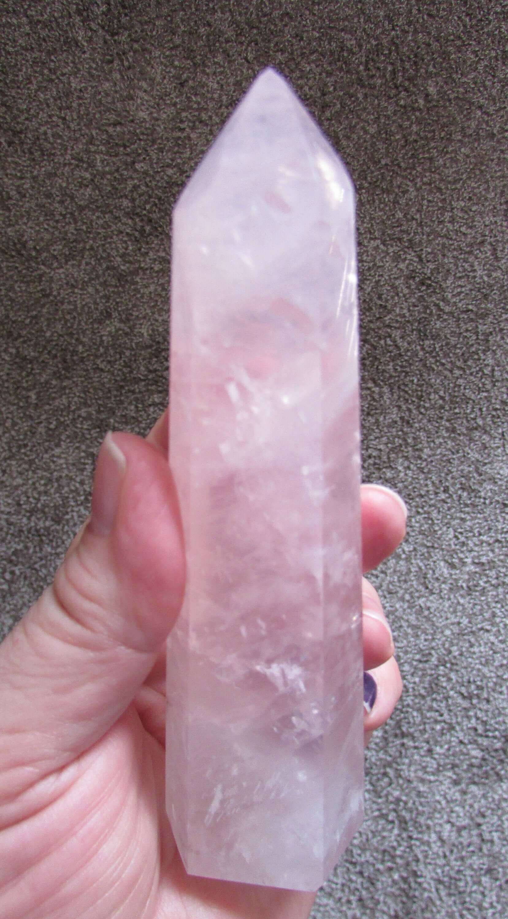 Polished Rose Quartz Crystal Obelisk brazil crystal