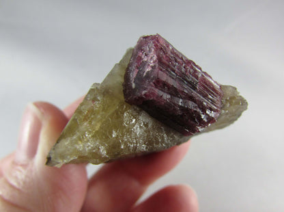 natural red tourmaline smoky citrine brazil mineral