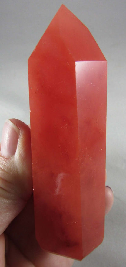 red obisidan polished crystal obelisk, natural crystals