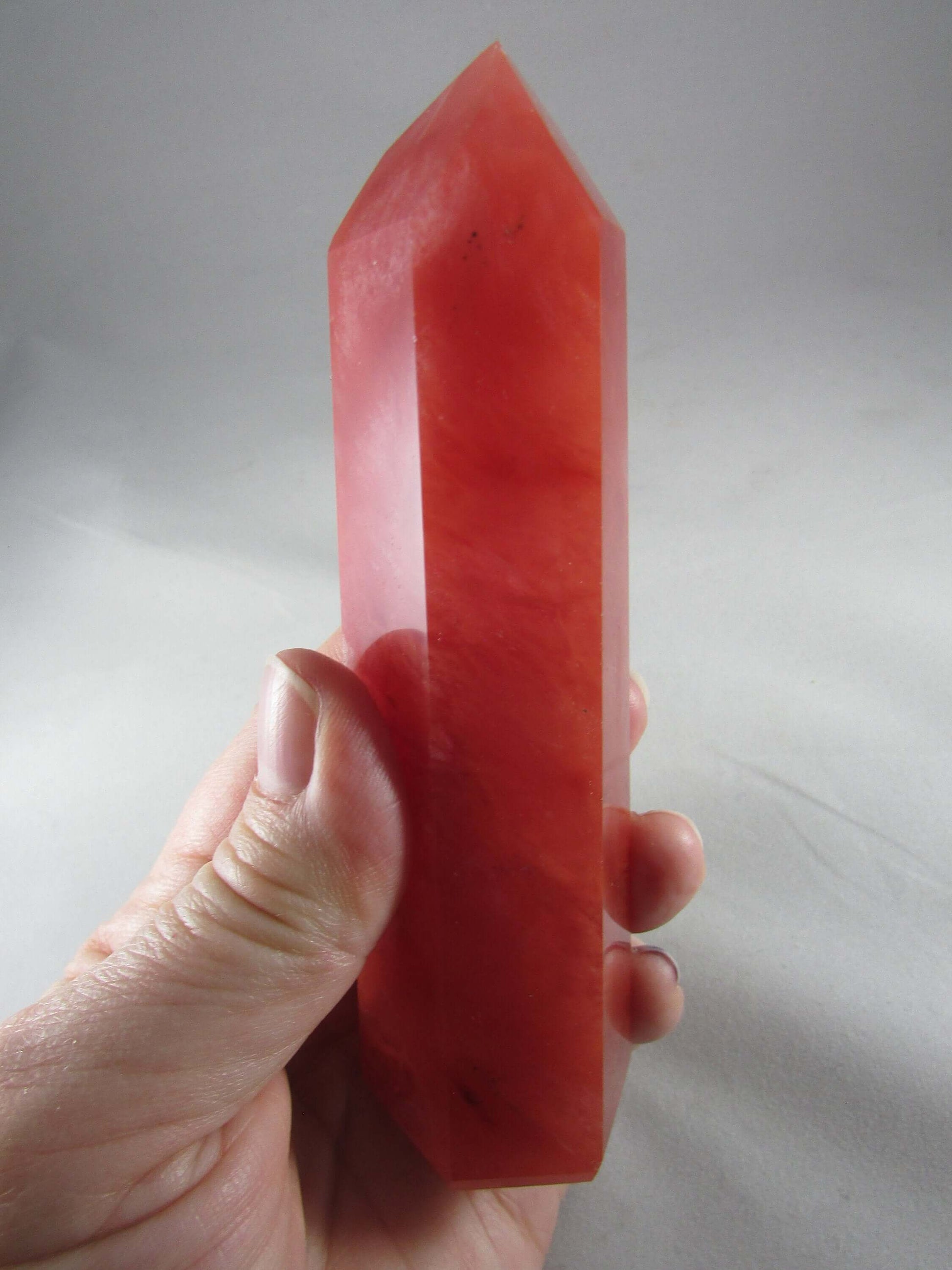 red obisidan polished crystal obelisk, natural crystals