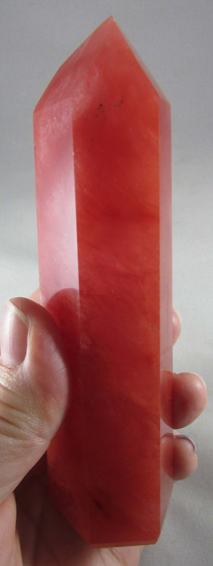 red obisidan polished crystal obelisk, natural crystals