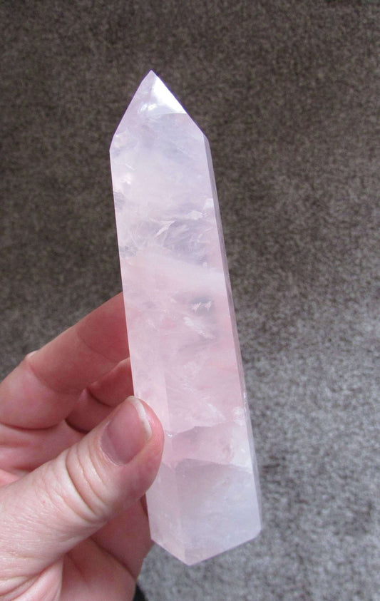 Polished Rose Quartz Crystal Obelisk brazil crystal